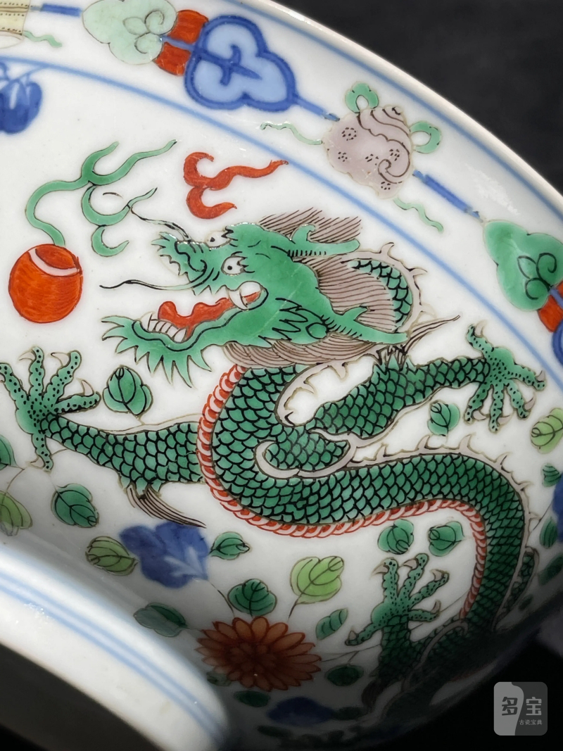 清乾隆 五彩龙凤纹碗 - 图6